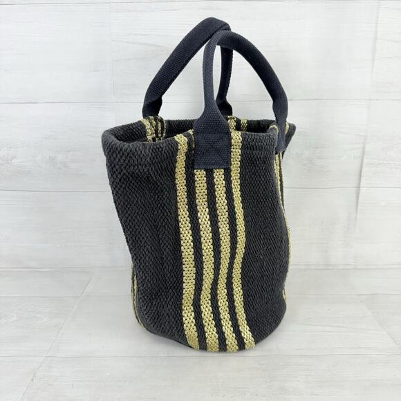 Urban Outfitters Yarn Woven Canvas Tote Bag Black Beach Vacation Resort Boho - Picture 3 of 15
